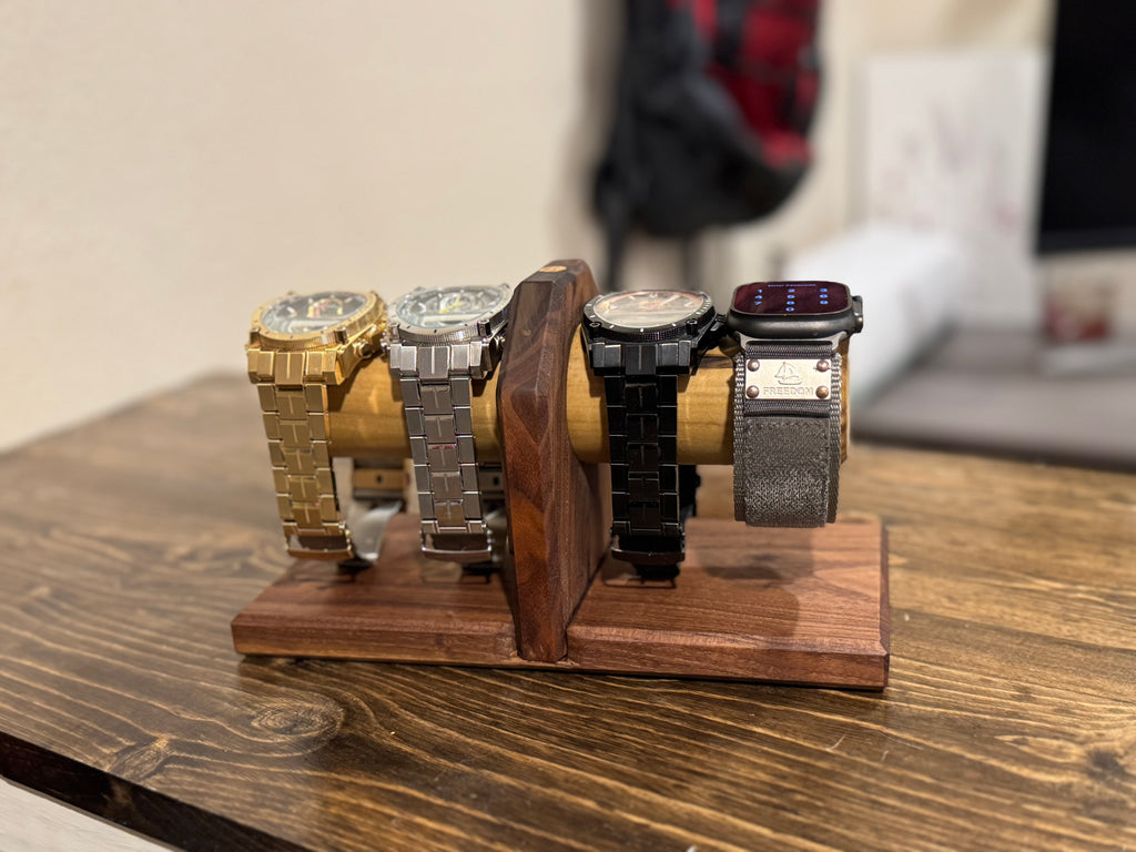 Handmade Walnut and Poplar Watch Stands