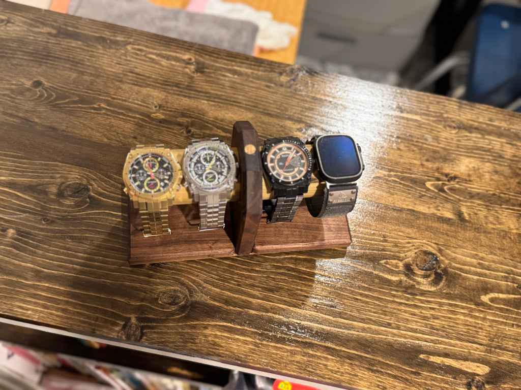 Handmade Walnut and Poplar Watch Stands