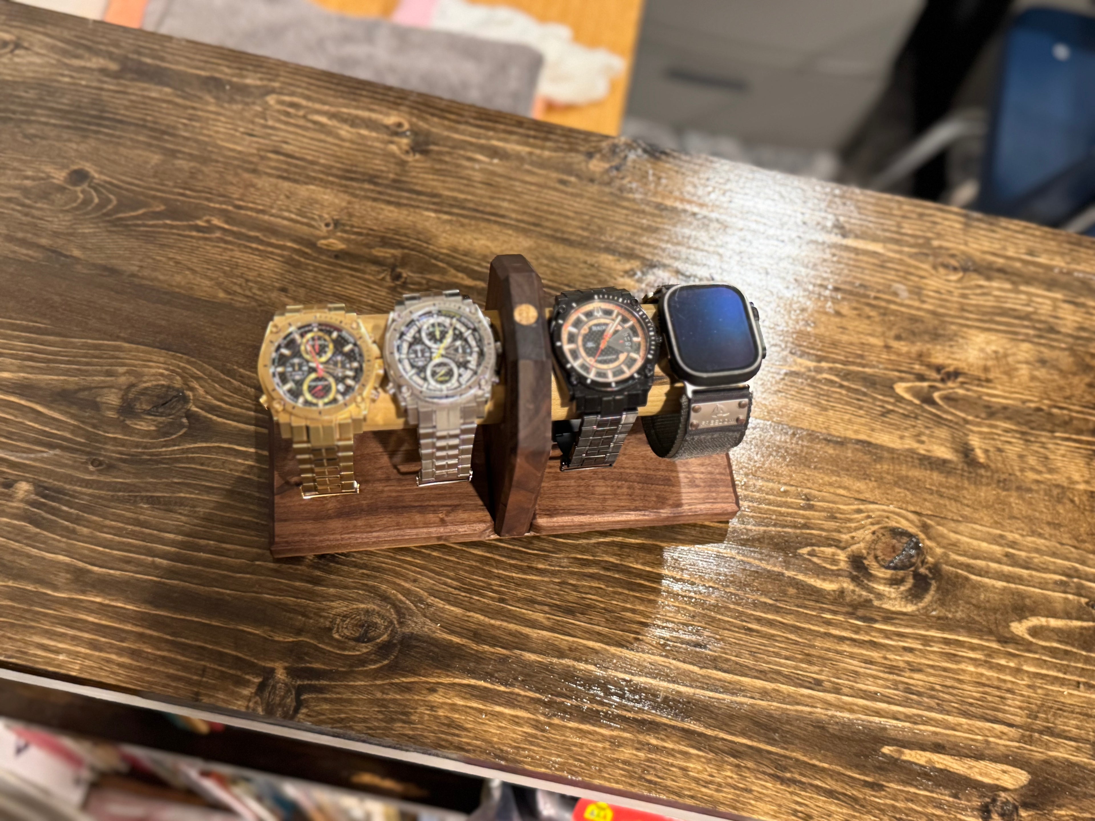 Handmade Walnut and Poplar Watch Stands