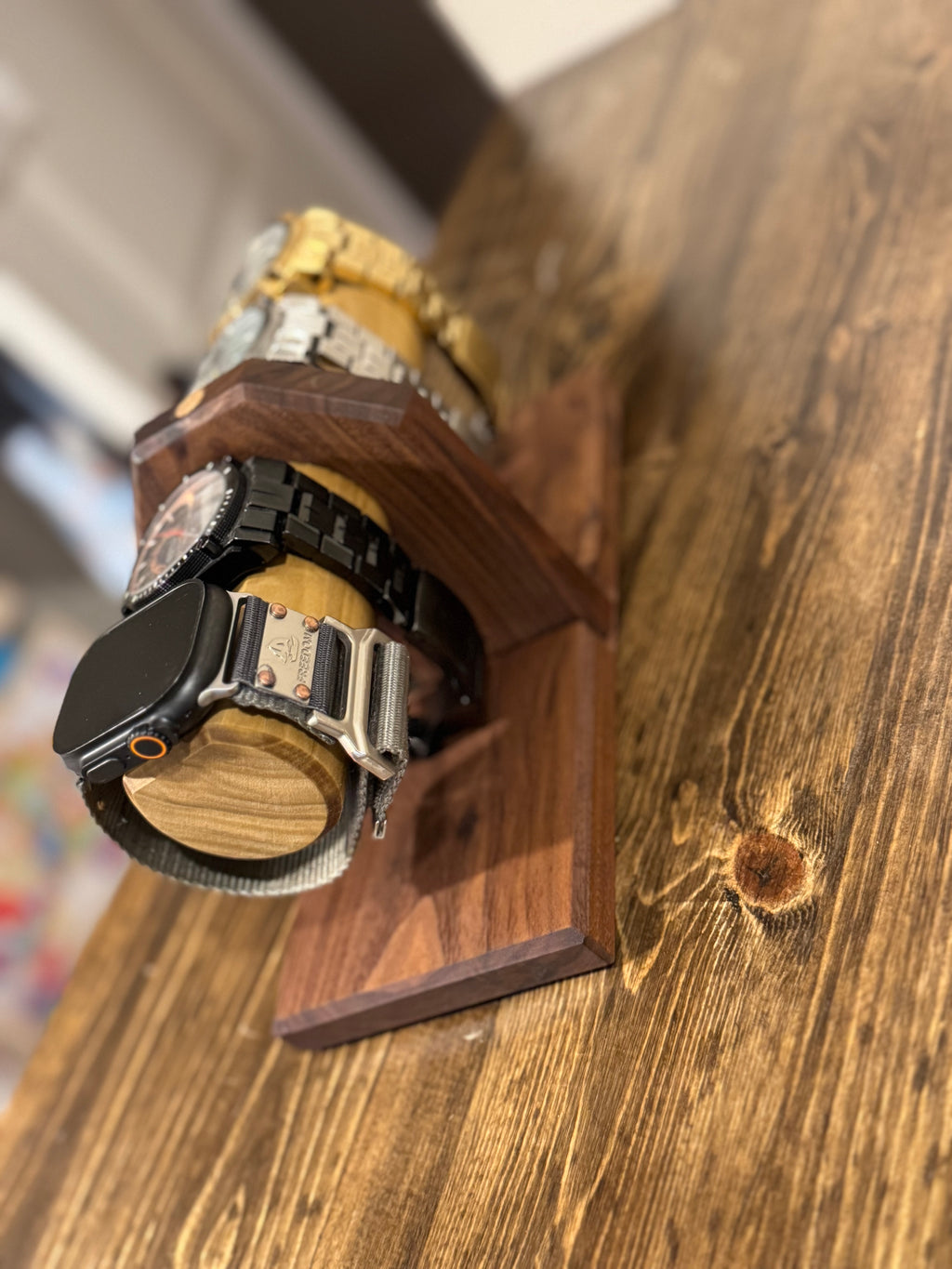 Handmade Walnut and Poplar Watch Stands